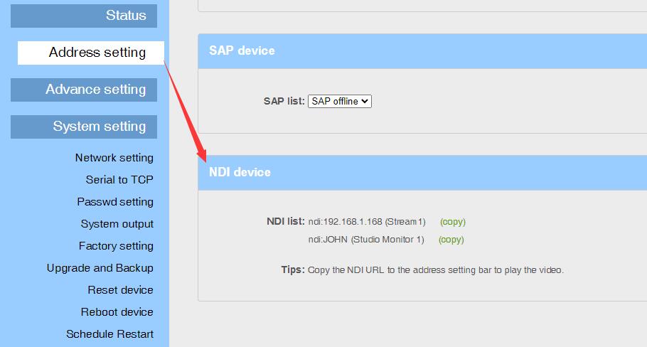 Oupree Video Decoder Find NDI Device